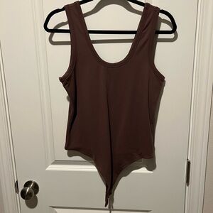 Nuuds Coffee Scoop Neck Bodysuit